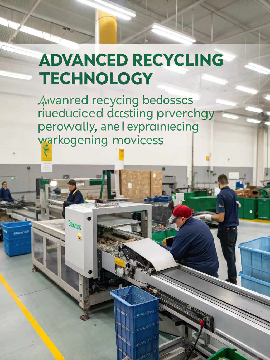 A modern recycling plant with advanced sorting technology, showcasing the efficiency of Grenelefe Recyclers' operations.